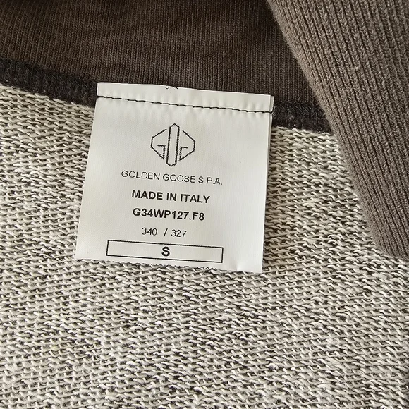 Golden Goose Venice Print Oversized Boxy Hooded Sweatshirt Size S Small Khaki - Picture 13 of 14